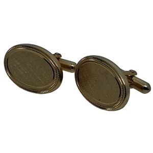Vintage 1971 Avon "Citation" Gold Tone Brushed Oval Cufflinks